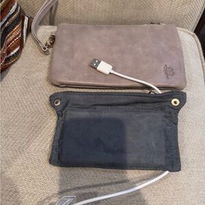 Chic Taupe Clutch with USB Charging Port